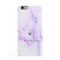 Pale Purple Glitter Marble with Crowned Name Apple iPhone 6 3D Snap Case