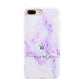 Pale Purple Glitter Marble with Crowned Name Apple iPhone 7 8 Plus 3D Tough Case