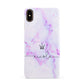 Pale Purple Glitter Marble with Crowned Name Apple iPhone Xs Max 3D Snap Case