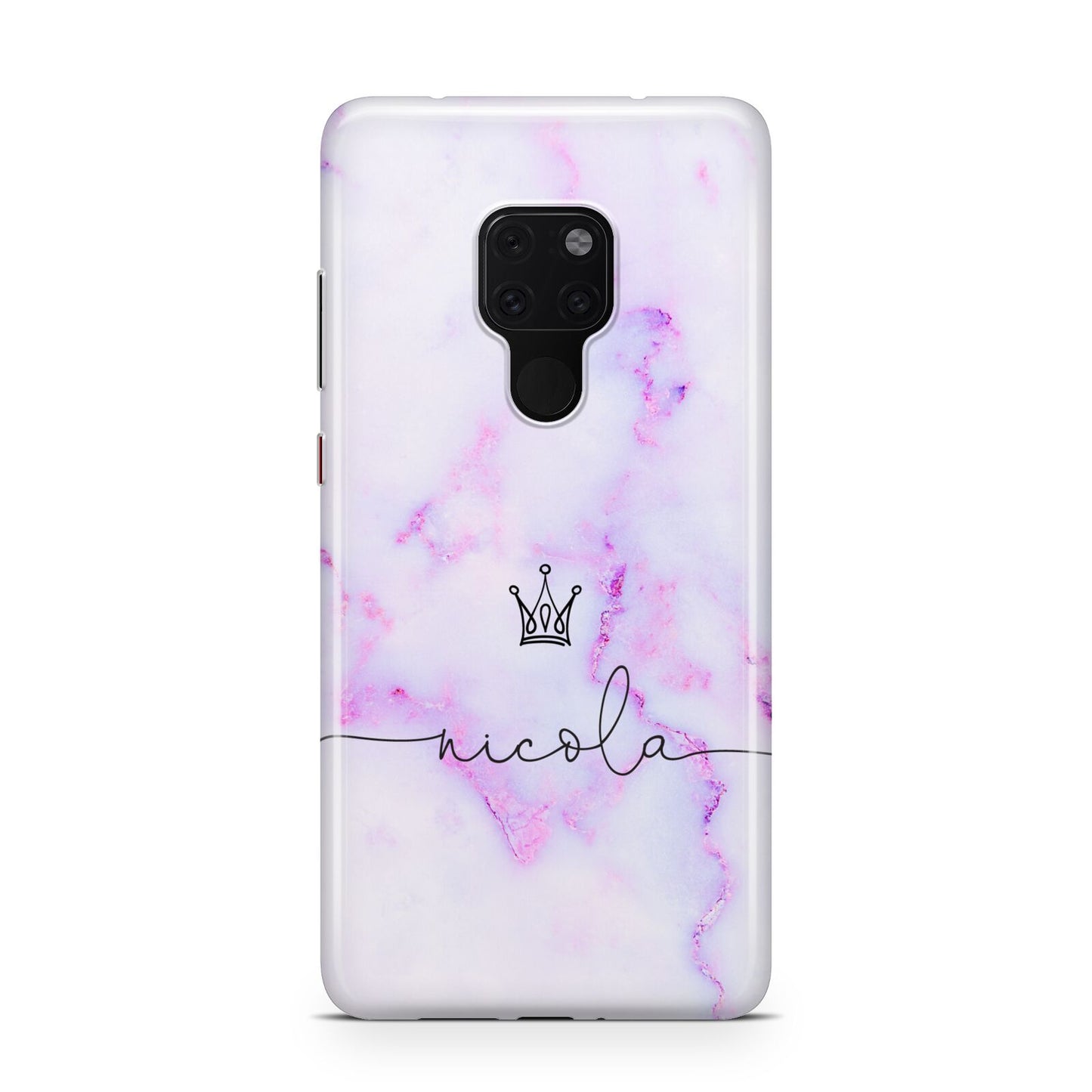 Pale Purple Glitter Marble with Crowned Name Huawei Mate 20 Phone Case