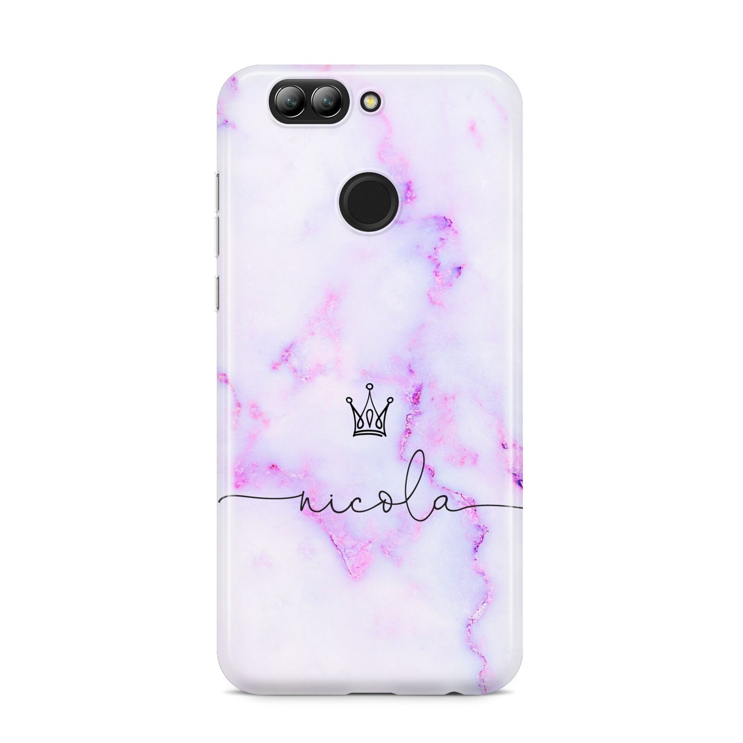 Pale Purple Glitter Marble with Crowned Name Huawei Nova 2s Phone Case