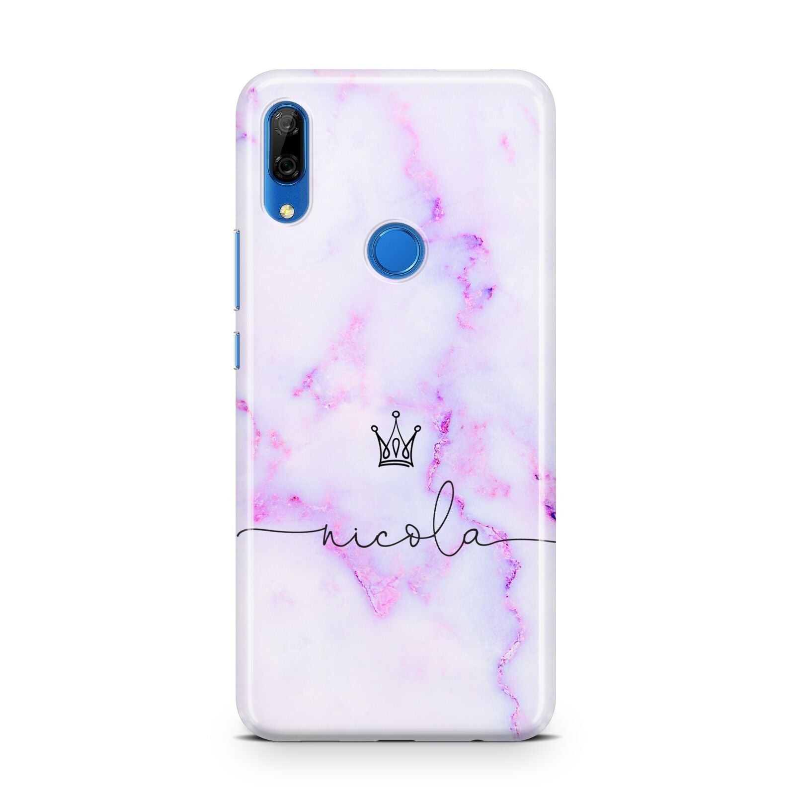 Pale Purple Glitter Marble with Crowned Name Huawei P Smart Z