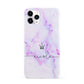 Pale Purple Glitter Marble with Crowned Name iPhone 11 Pro 3D Snap Case