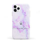Pale Purple Glitter Marble with Crowned Name iPhone 11 Pro 3D Tough Case