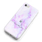 Pale Purple Glitter Marble with Crowned Name iPhone 8 Bumper Case on Silver iPhone Alternative Image