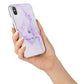 Pale Purple Glitter Marble with Crowned Name iPhone X Bumper Case on Silver iPhone Alternative Image 2
