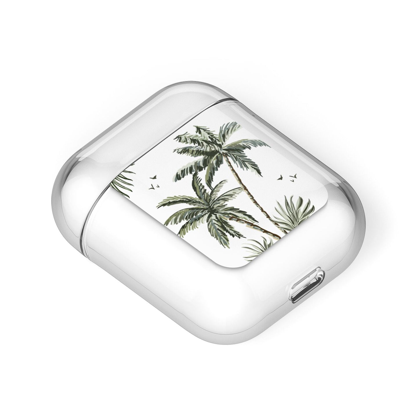 Palm Tree Pattern AirPods Case Laid Flat