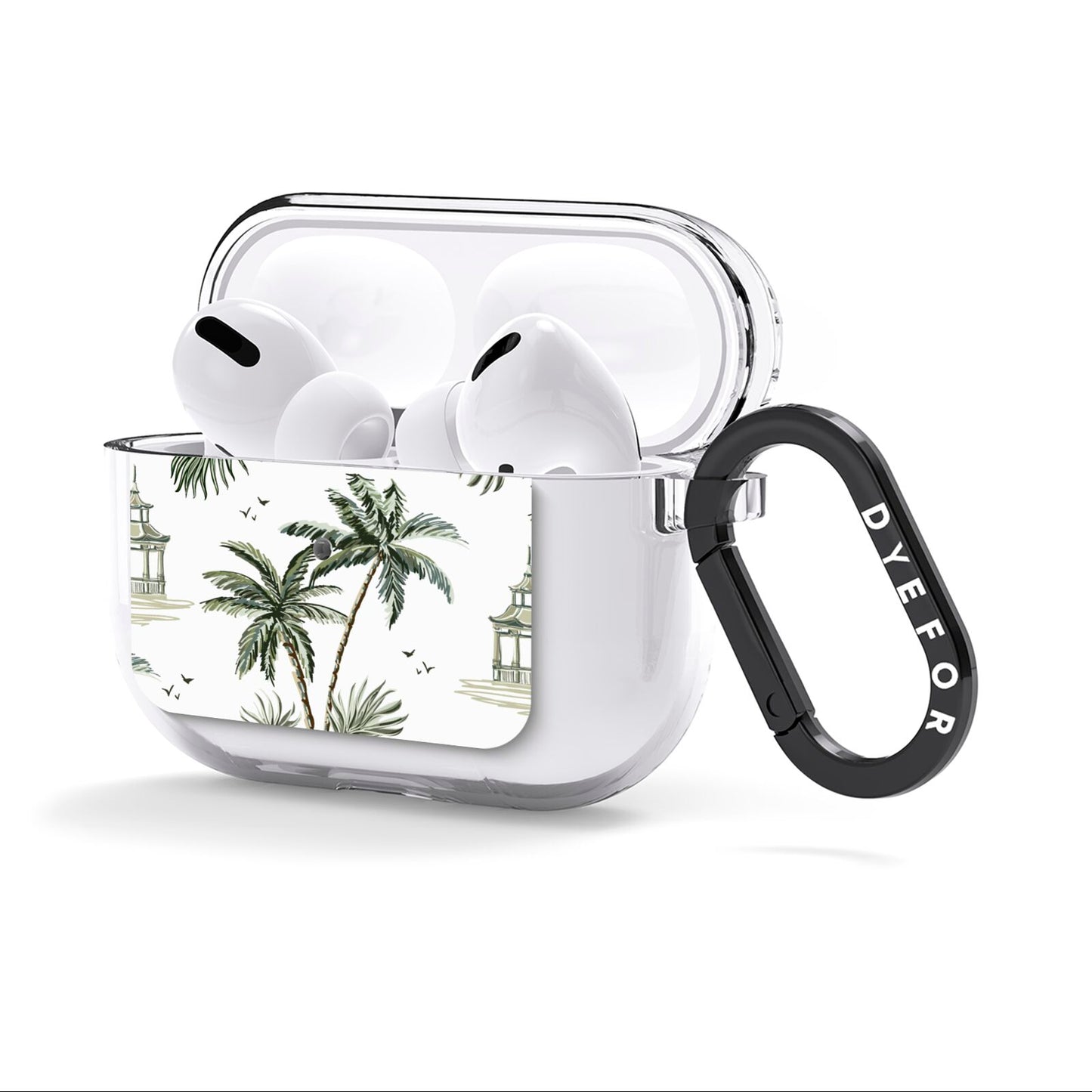 Palm Tree Pattern AirPods Clear Case 3rd Gen Side Image