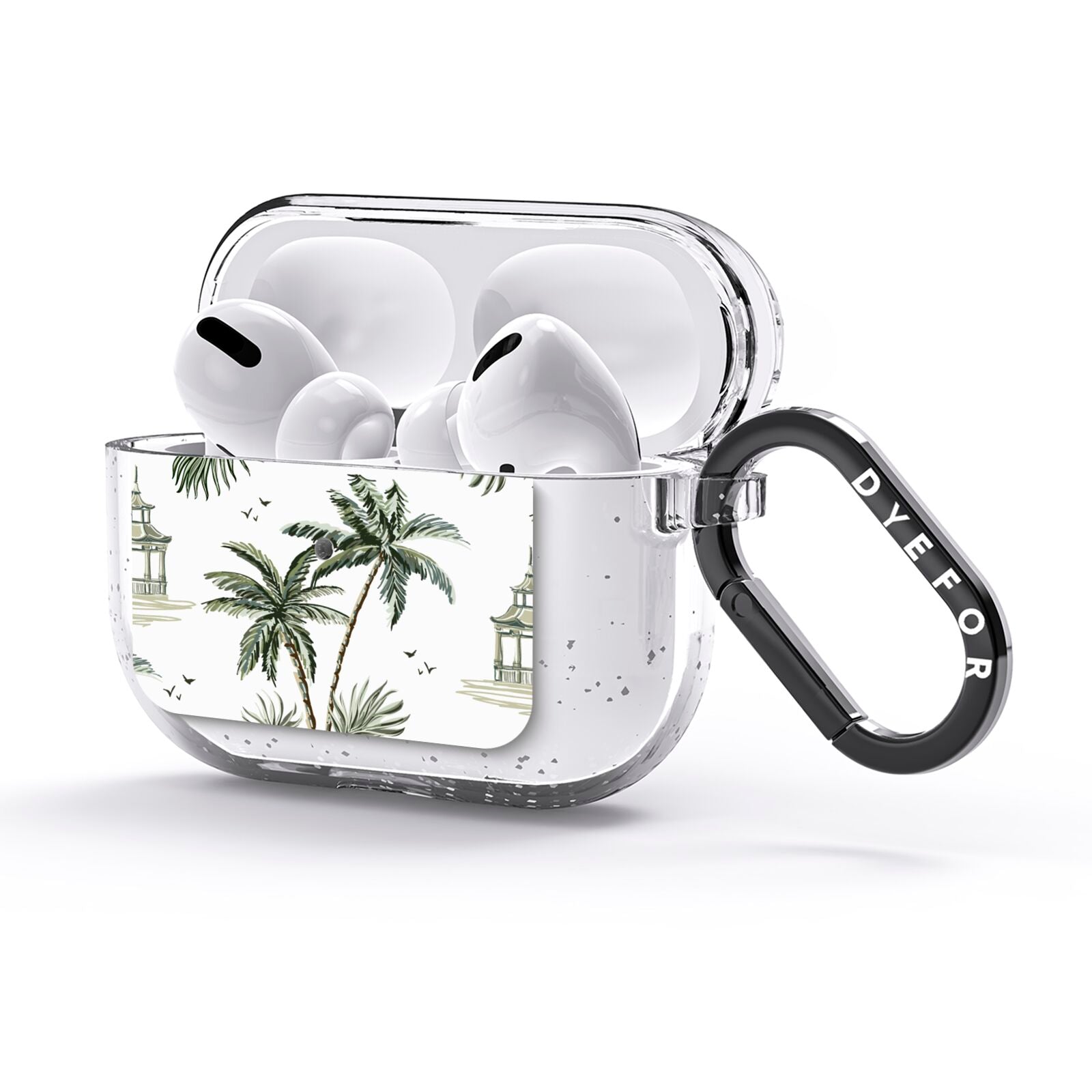 Palm Tree Pattern AirPods Glitter Case 3rd Gen Side Image