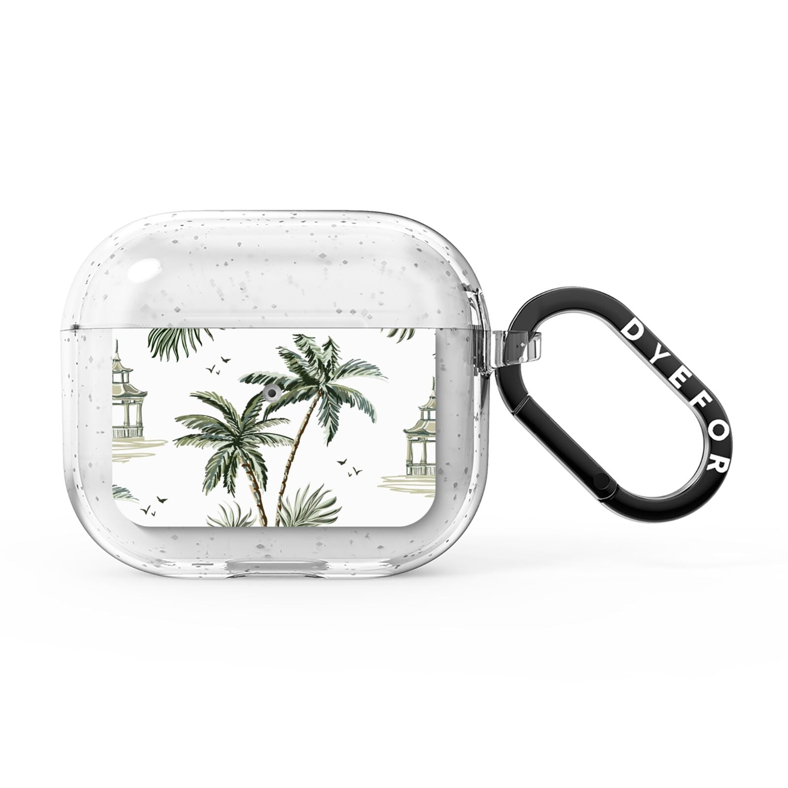 Palm Tree Pattern AirPods Glitter Case 3rd Gen