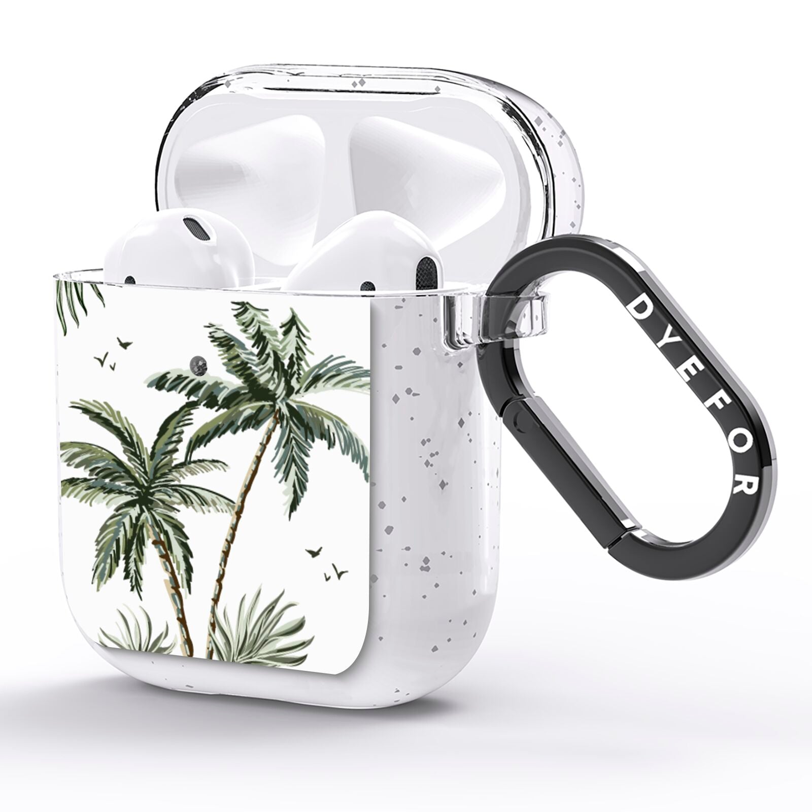 Palm Tree Pattern AirPods Glitter Case Side Image