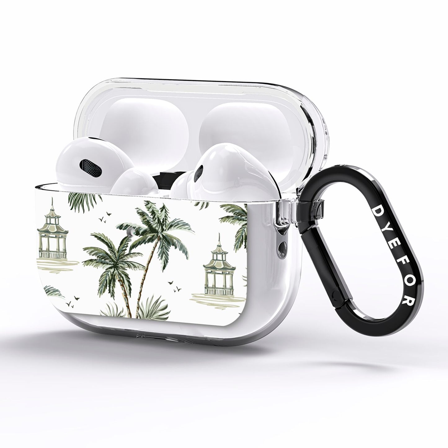 Palm Tree Pattern AirPods Pro Clear Case Side Image