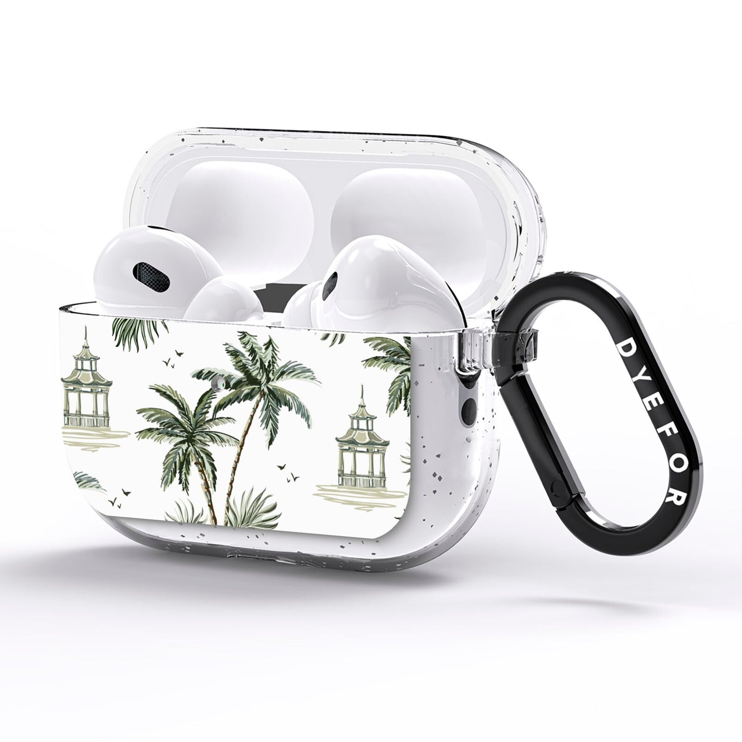 Palm Tree Pattern AirPods Pro Glitter Case Side Image