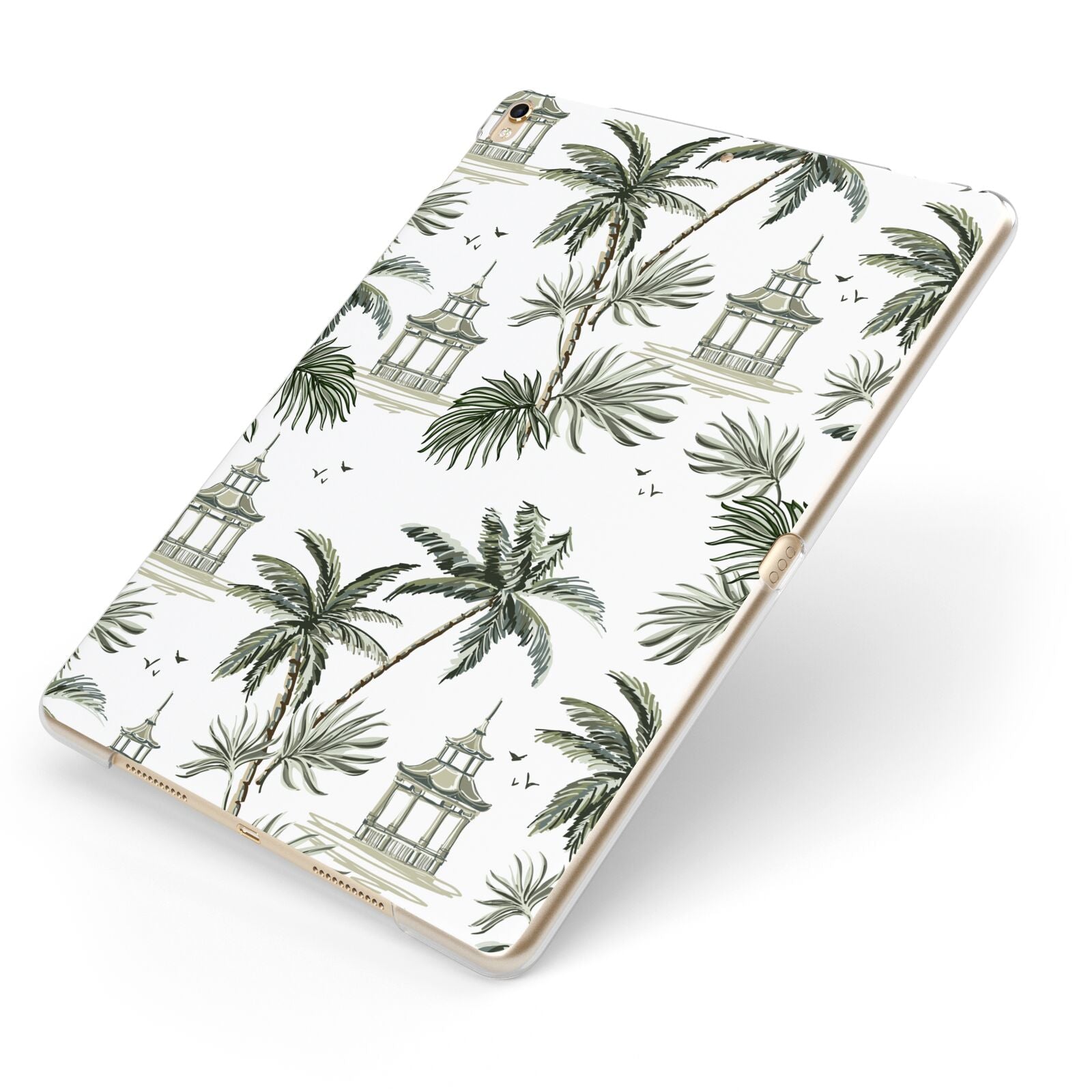 Palm Tree Pattern Apple iPad Case on Gold iPad Side View