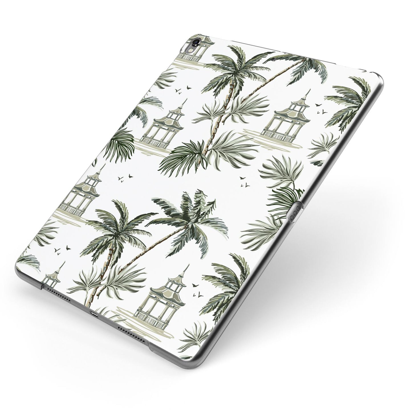 Palm Tree Pattern Apple iPad Case on Grey iPad Side View