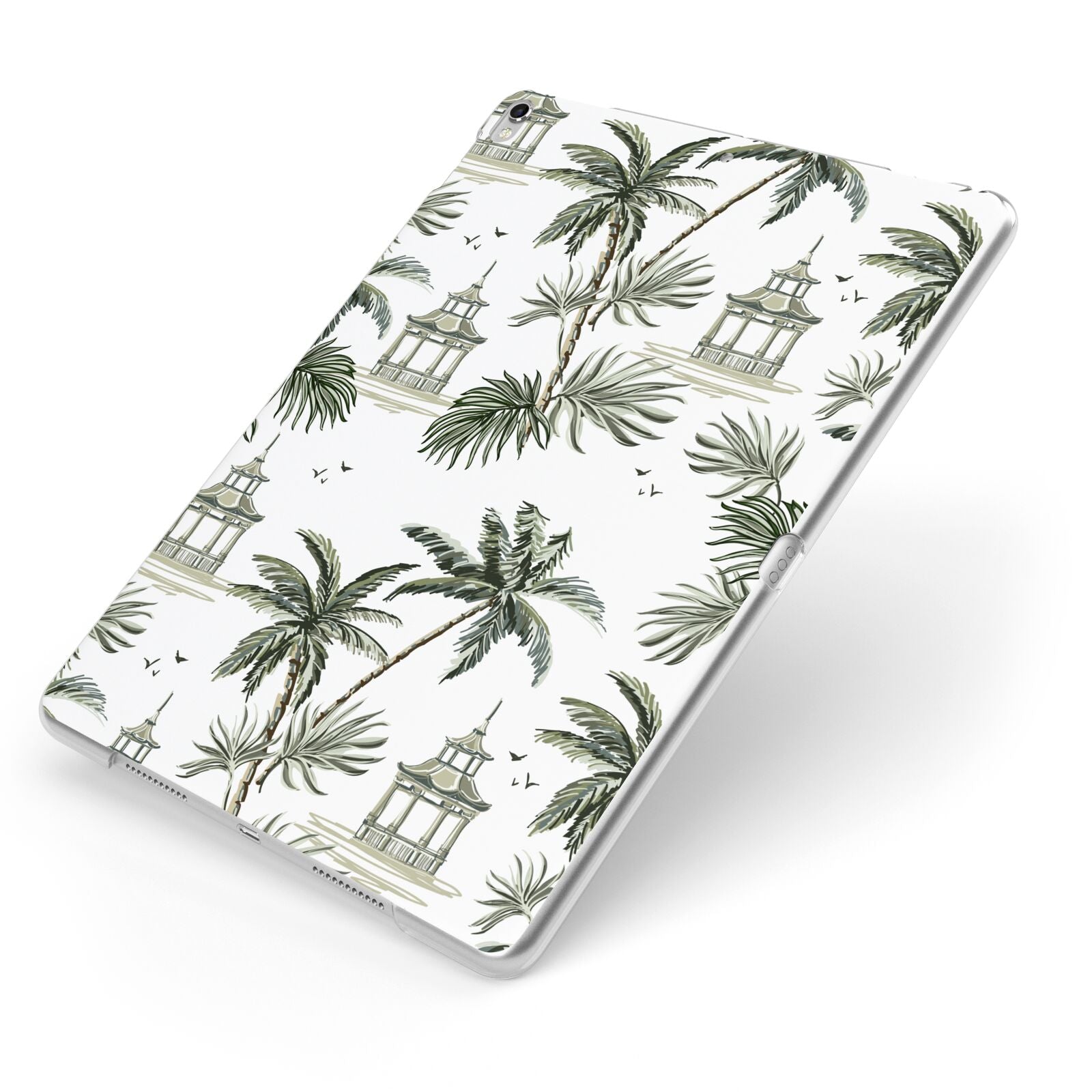 Palm Tree Pattern Apple iPad Case on Silver iPad Side View