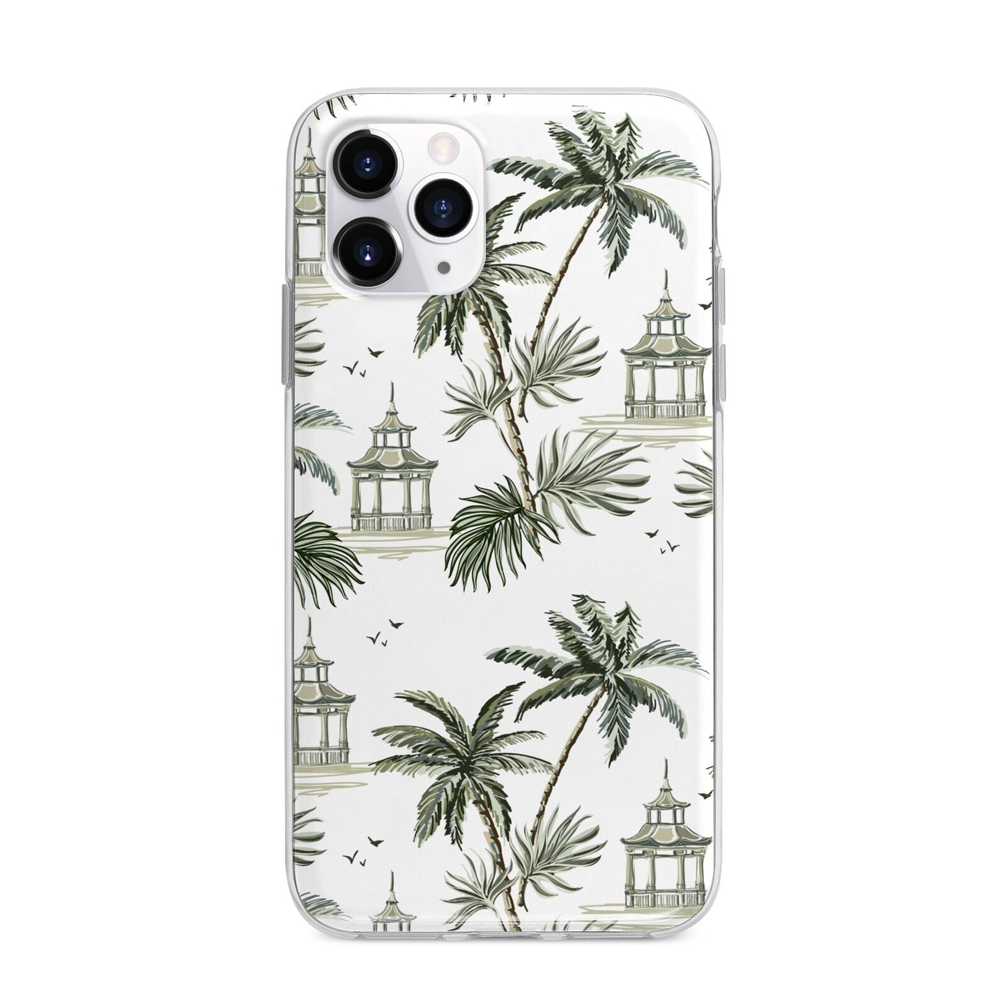 Palm Tree Pattern Apple iPhone 11 Pro Max in Silver with Bumper Case