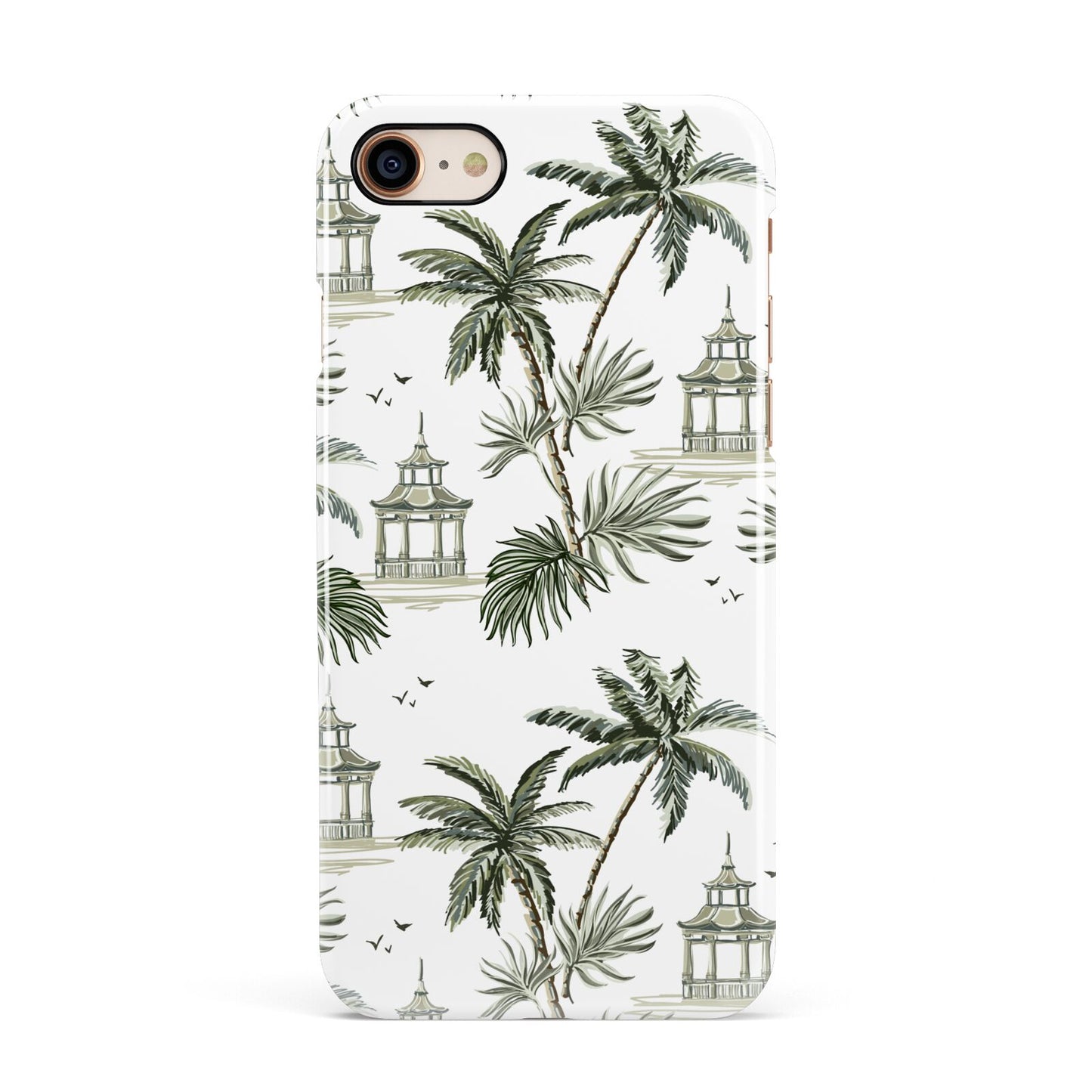 Palm Tree Pattern Apple iPhone 7 8 3D Snap Case