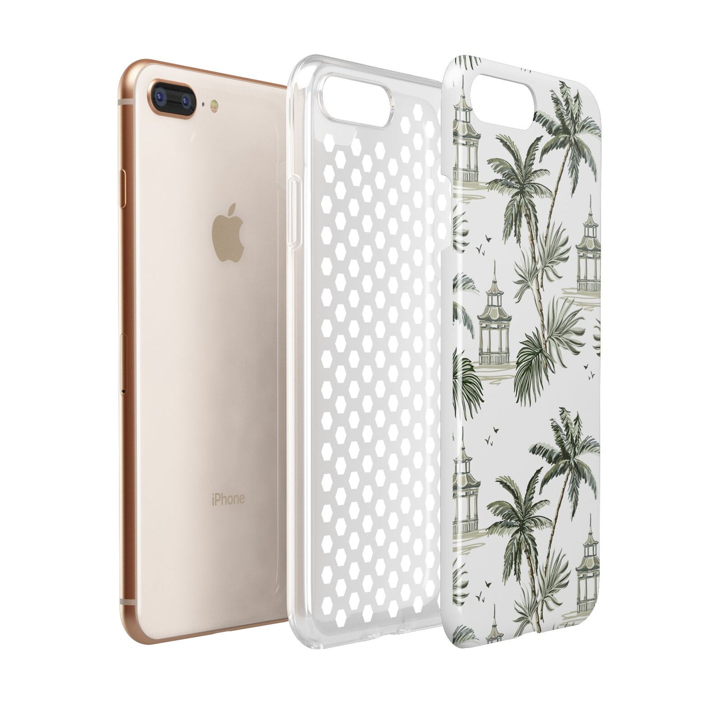 Palm Tree Pattern Apple iPhone 7 8 Plus 3D Tough Case Expanded View