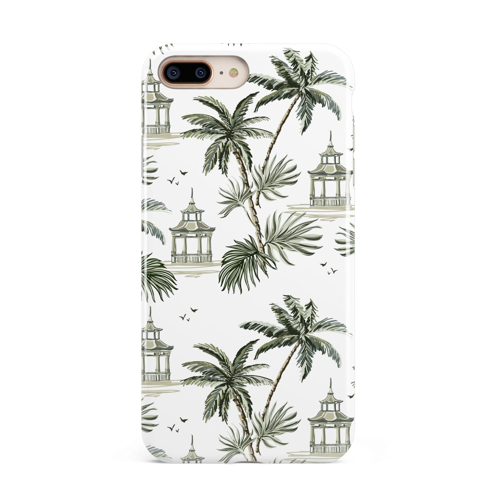 Palm Tree Pattern Apple iPhone 7 8 Plus 3D Tough Case