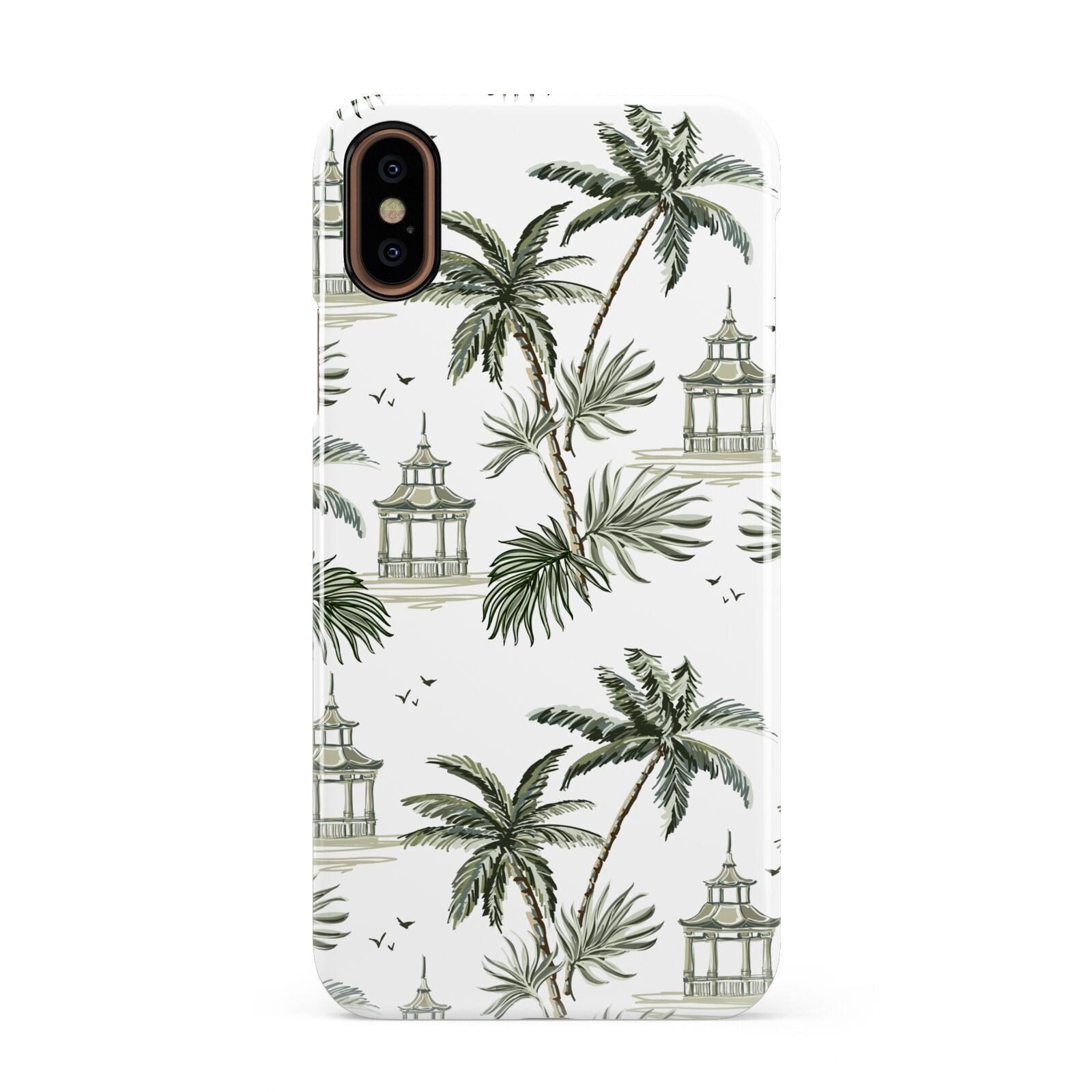 Palm Tree Pattern Apple iPhone XS 3D Snap Case