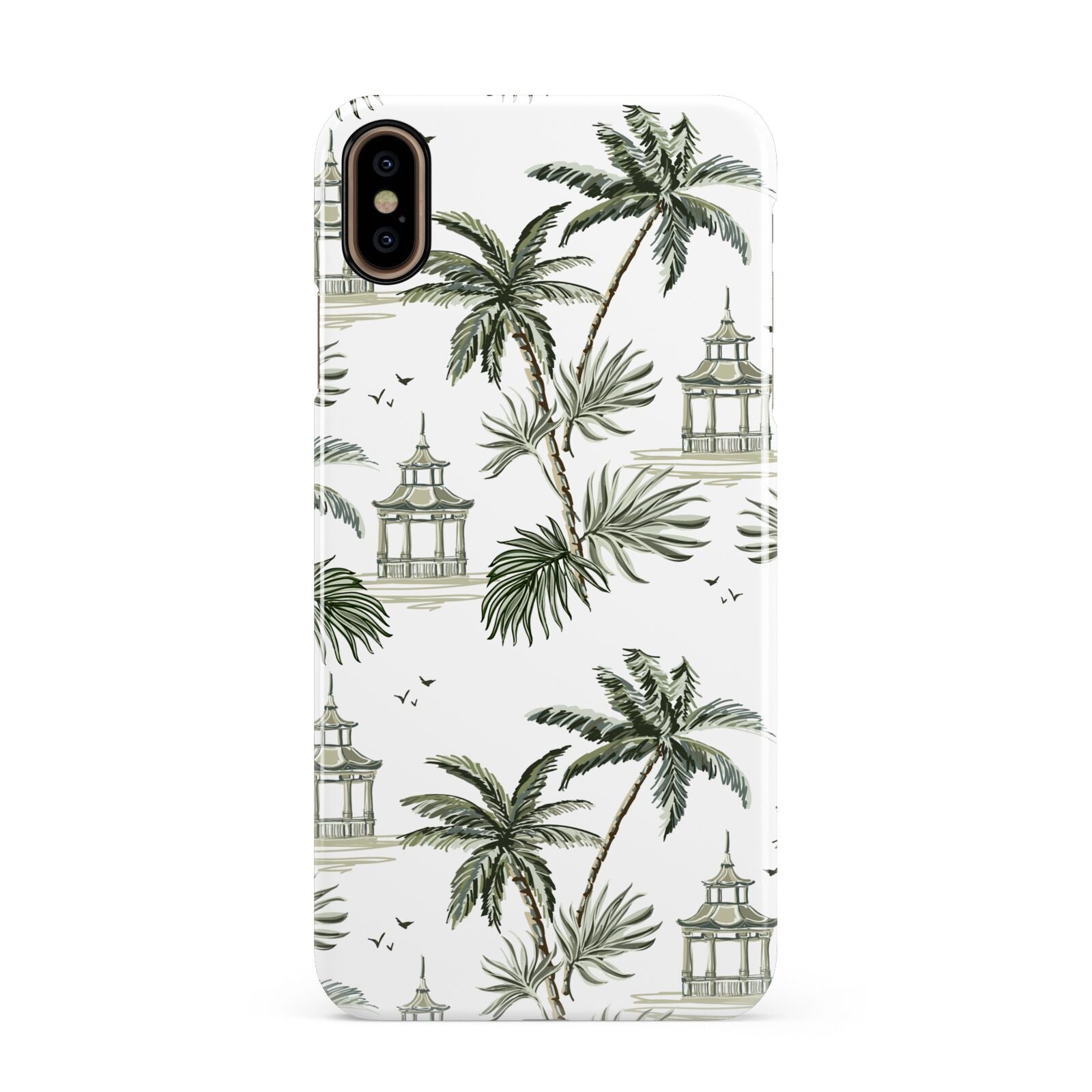 Palm Tree Pattern Apple iPhone Xs Max 3D Snap Case