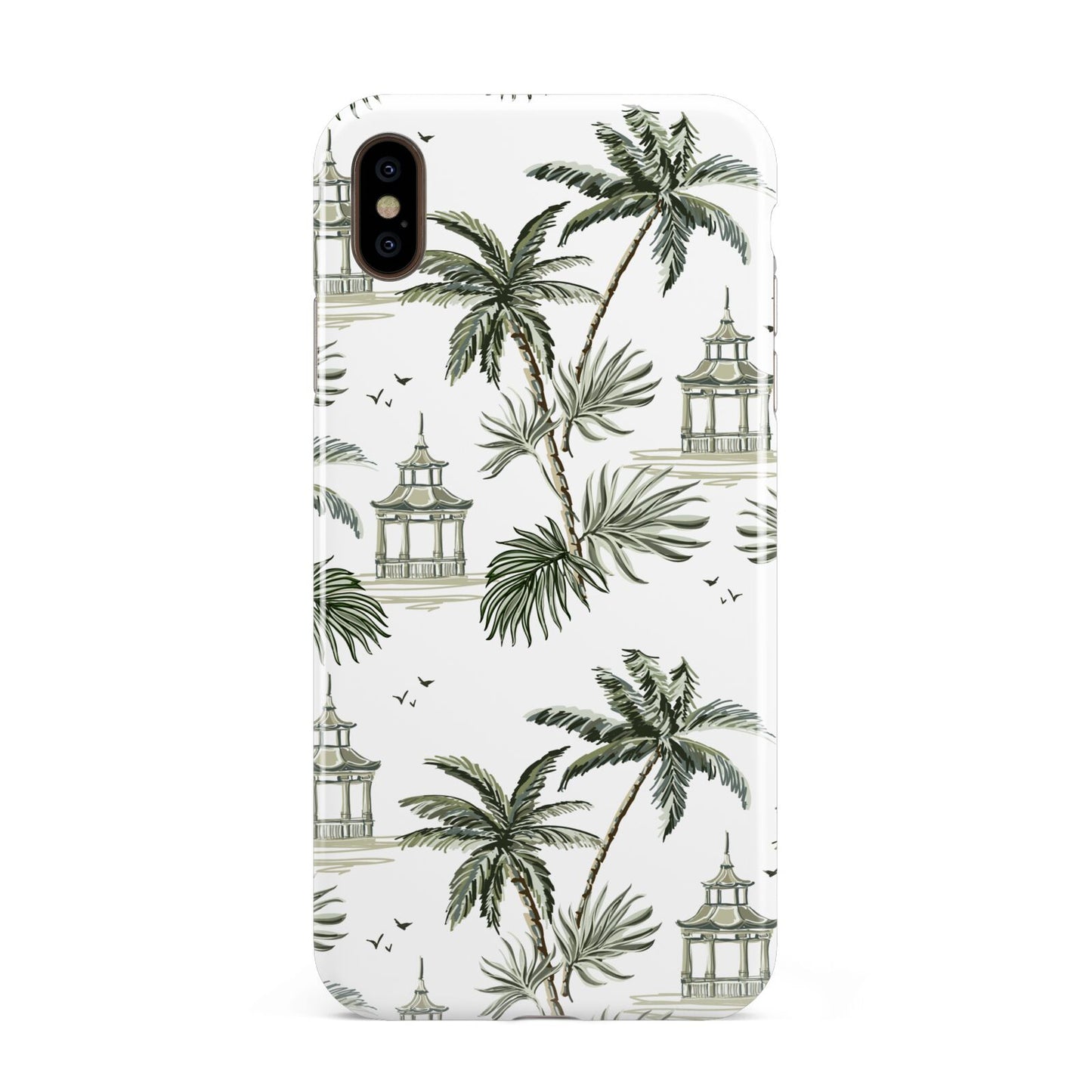 Palm Tree Pattern Apple iPhone Xs Max 3D Tough Case