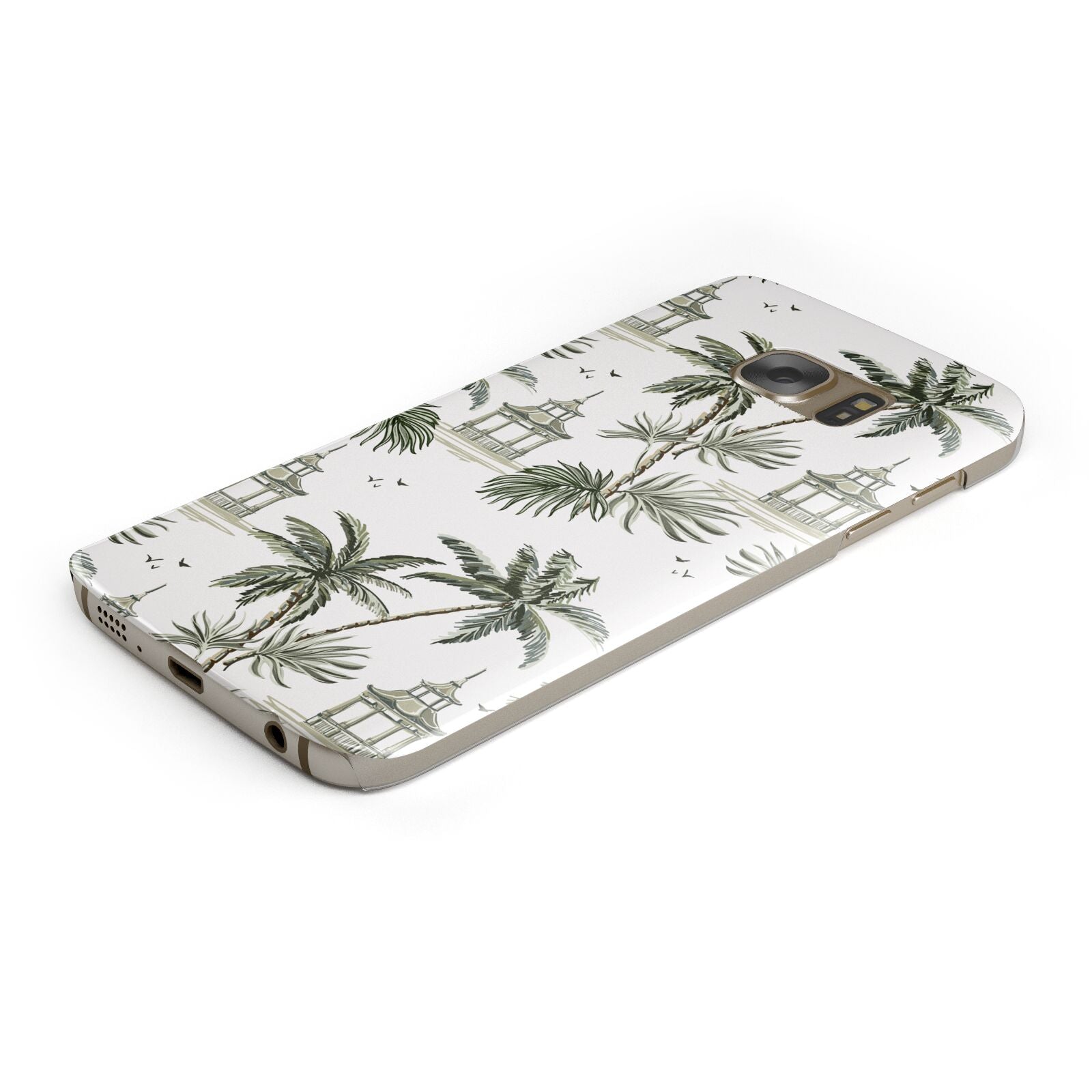 Palm Tree Pattern Protective Samsung Galaxy Case Angled Image