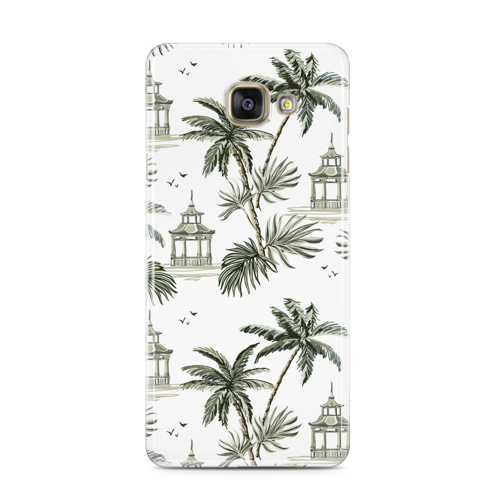 Palm Tree Pattern Samsung Galaxy A3 2016 Case on gold phone