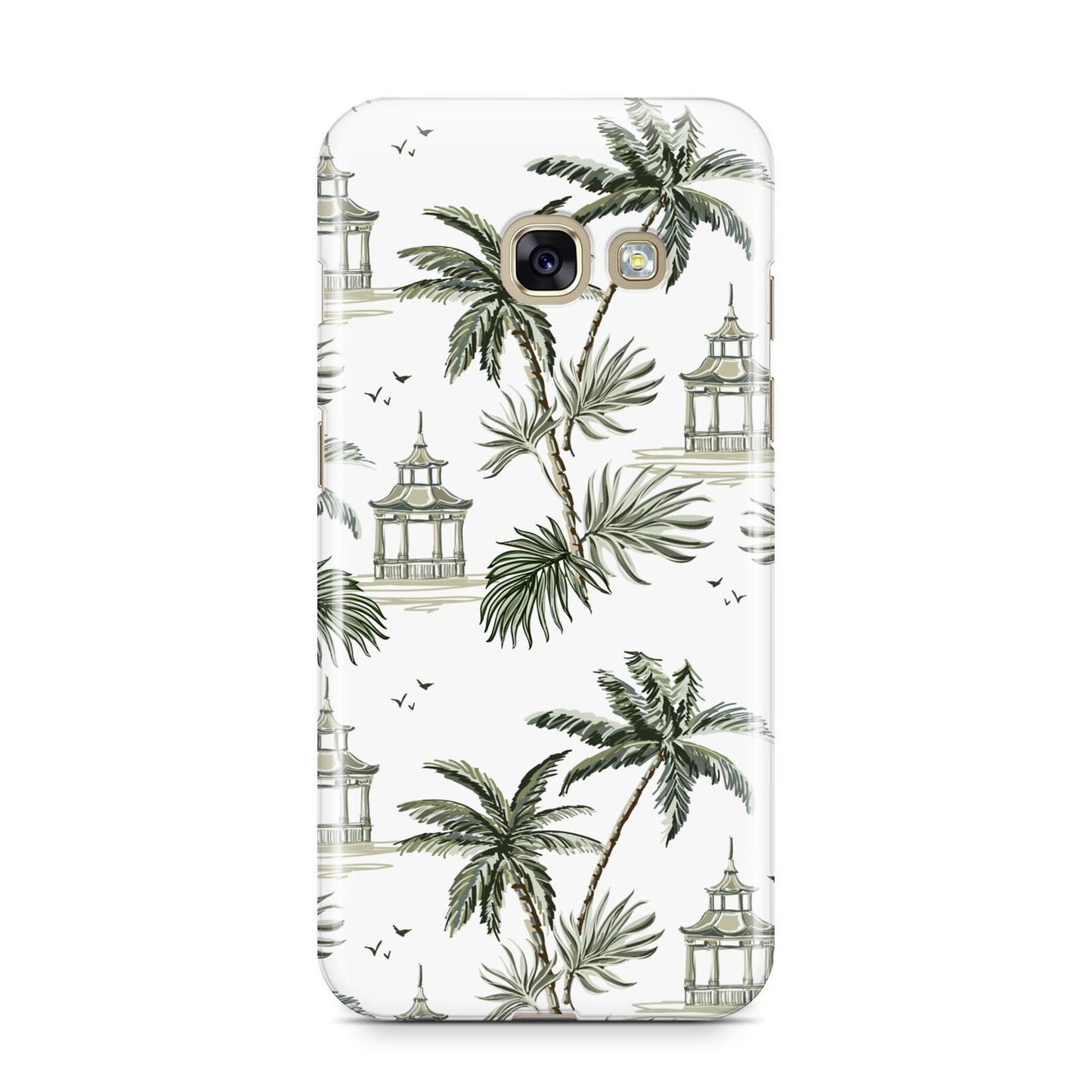 Palm Tree Pattern Samsung Galaxy A3 2017 Case on gold phone