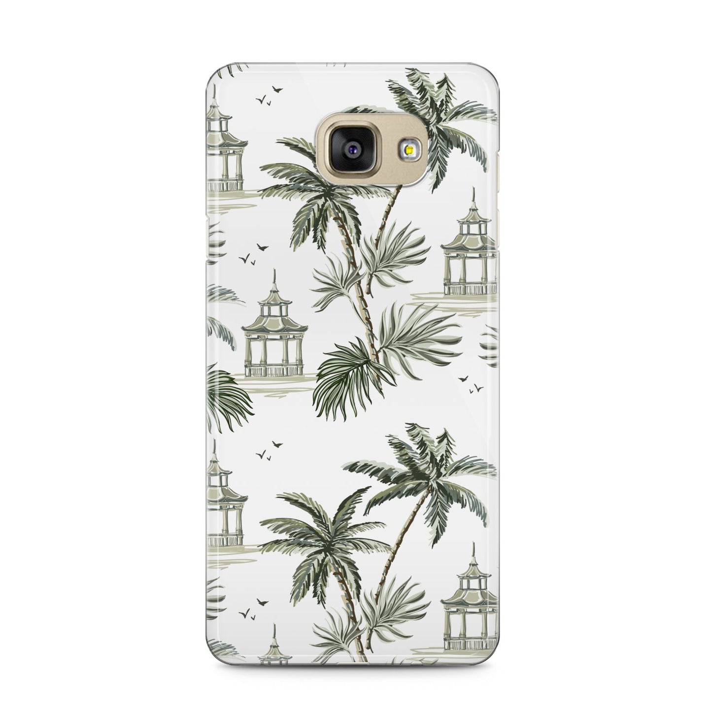 Palm Tree Pattern Samsung Galaxy A5 2016 Case on gold phone