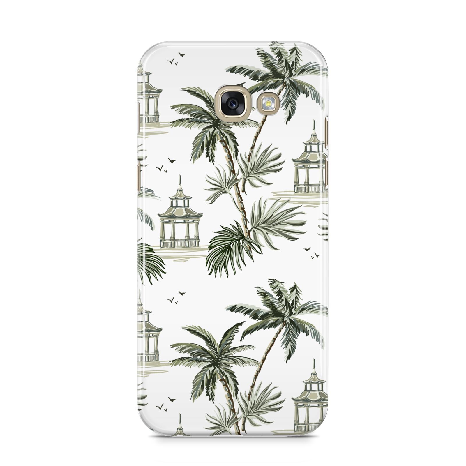 Palm Tree Pattern Samsung Galaxy A5 2017 Case on gold phone