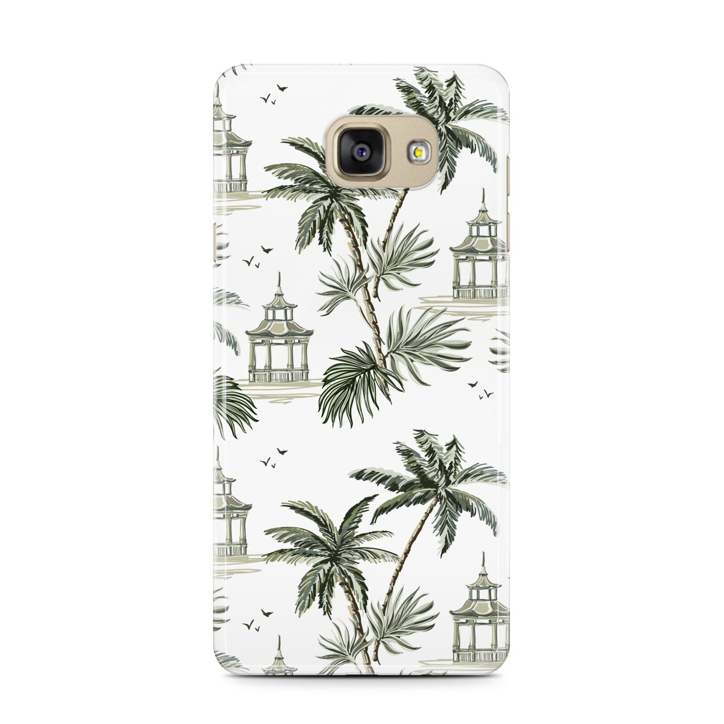 Palm Tree Pattern Samsung Galaxy A7 2016 Case on gold phone