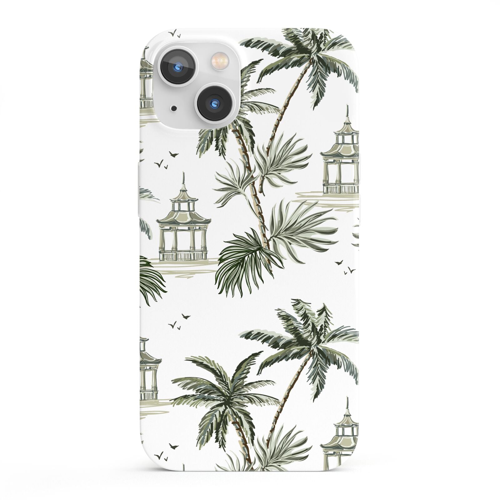 Palm Tree Pattern iPhone 13 Full Wrap 3D Snap Case