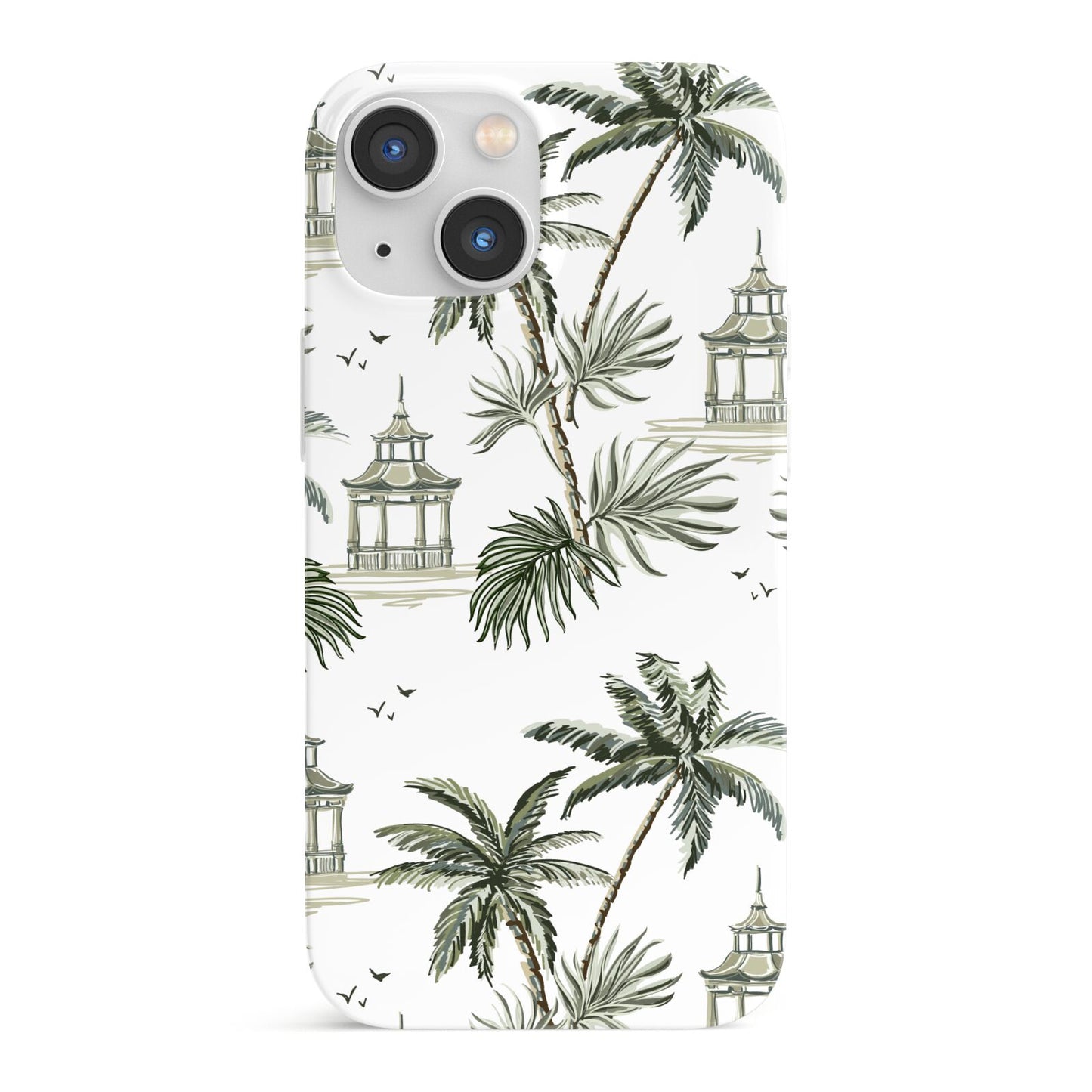 Palm Tree Pattern iPhone 13 Mini Full Wrap 3D Snap Case