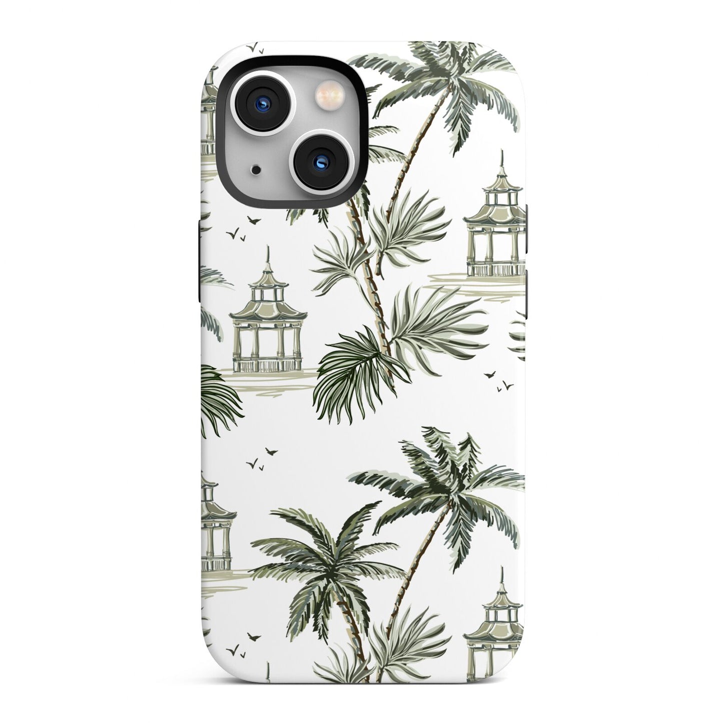 Palm Tree Pattern iPhone 13 Mini Full Wrap 3D Tough Case