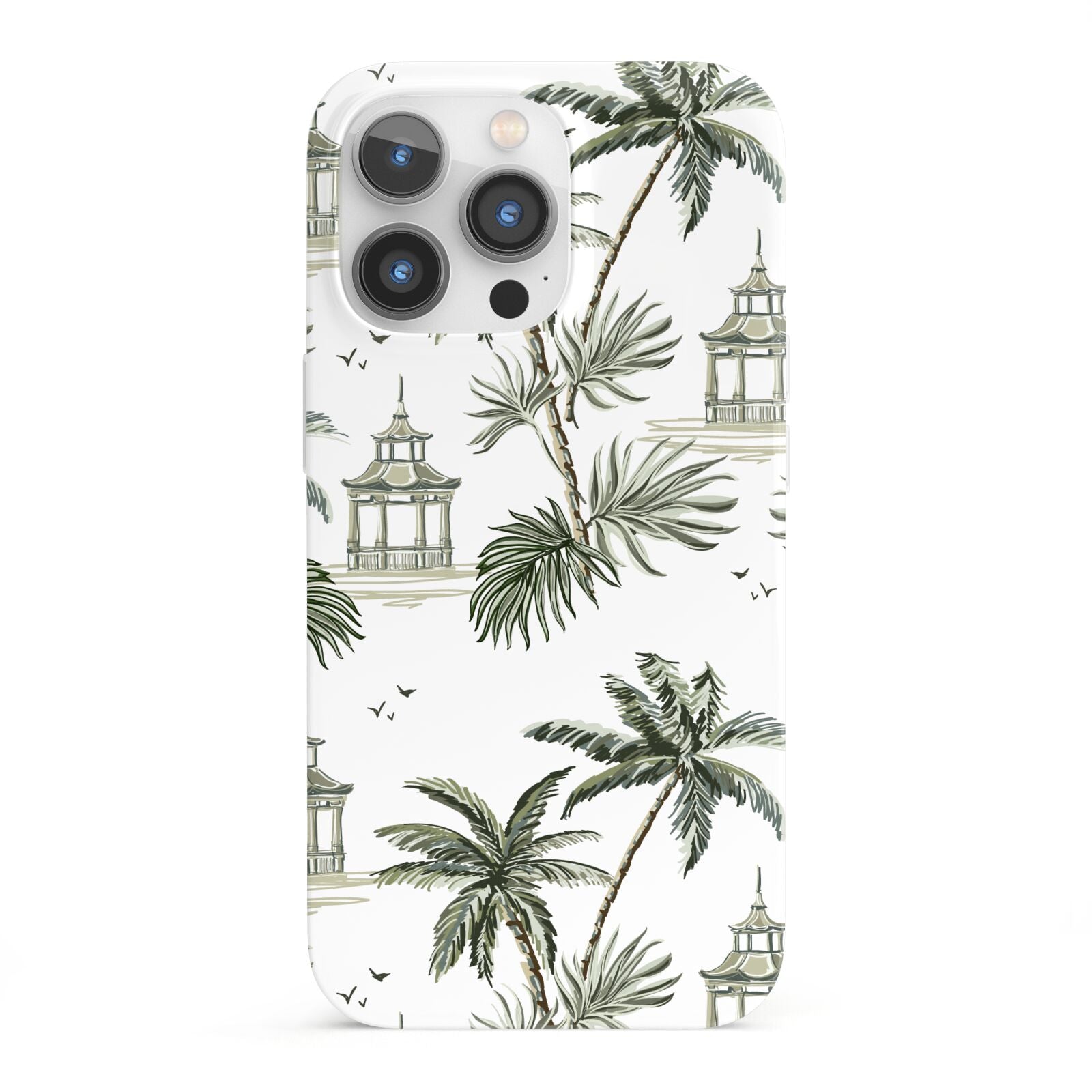 Palm Tree Pattern iPhone 13 Pro Full Wrap 3D Snap Case