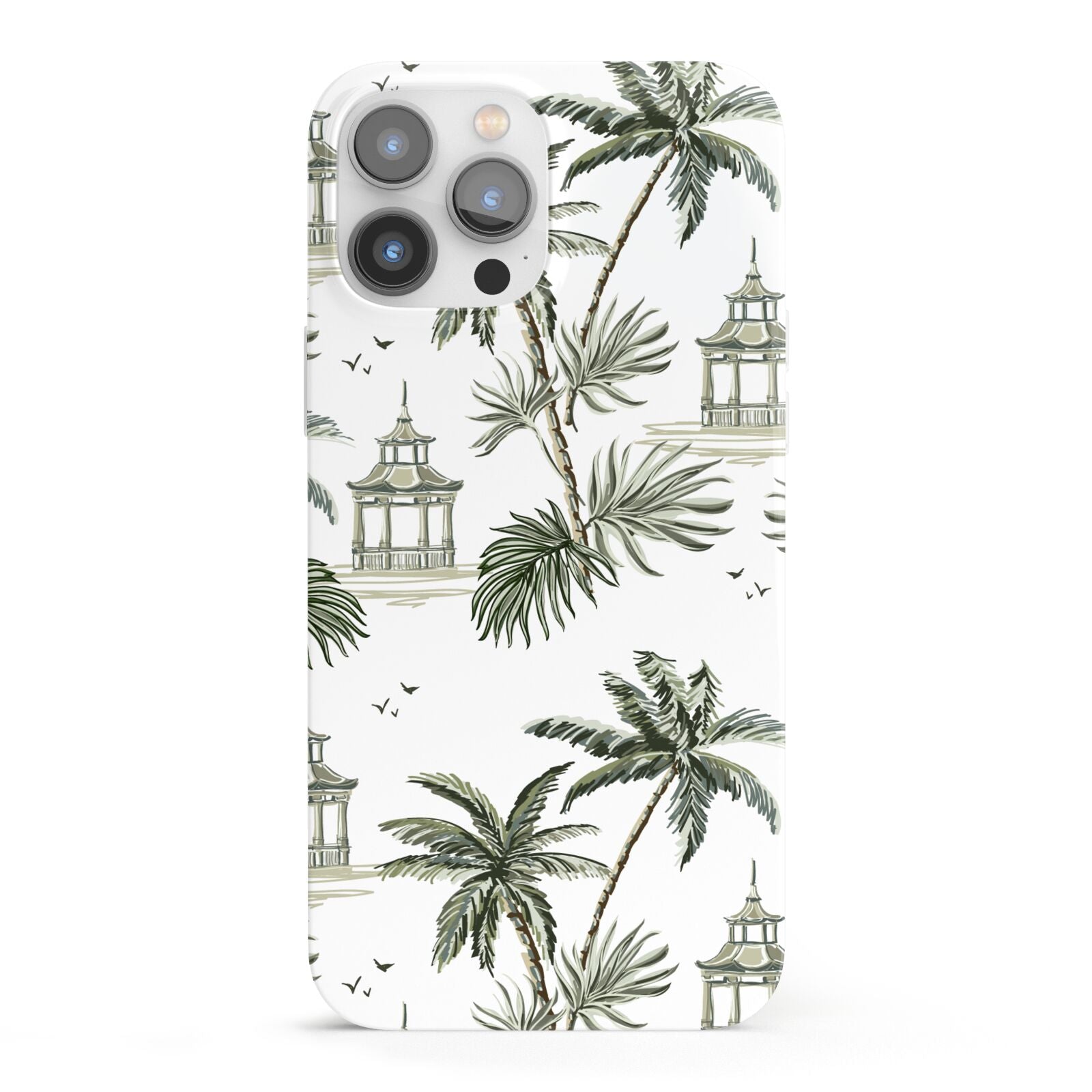 Palm Tree Pattern iPhone 13 Pro Max Full Wrap 3D Snap Case