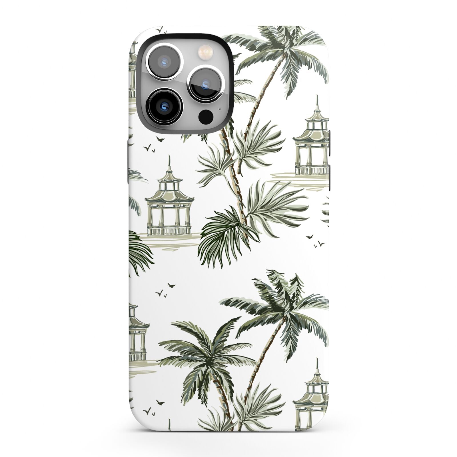 Palm Tree Pattern iPhone 13 Pro Max Full Wrap 3D Tough Case