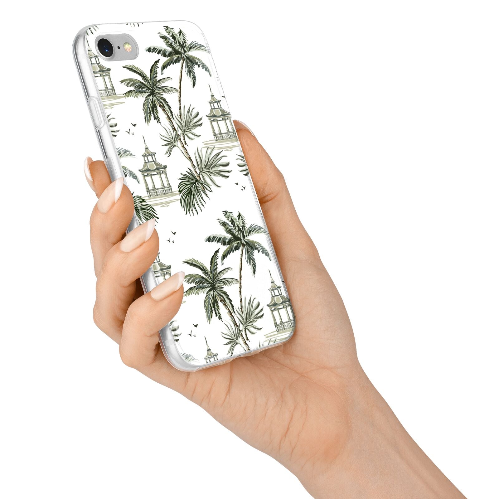 Palm Tree Pattern iPhone 7 Bumper Case on Silver iPhone Alternative Image