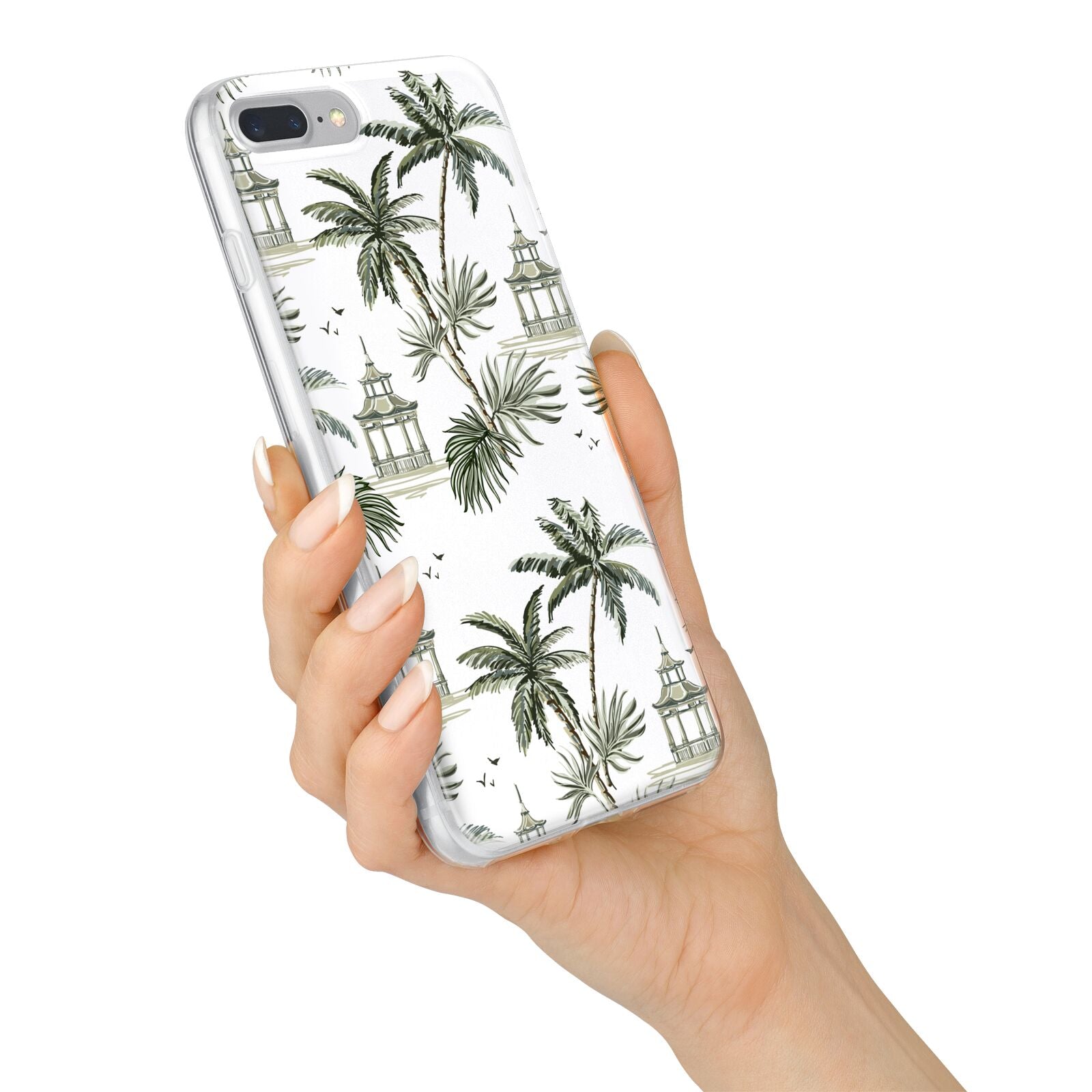 Palm Tree Pattern iPhone 7 Plus Bumper Case on Silver iPhone Alternative Image