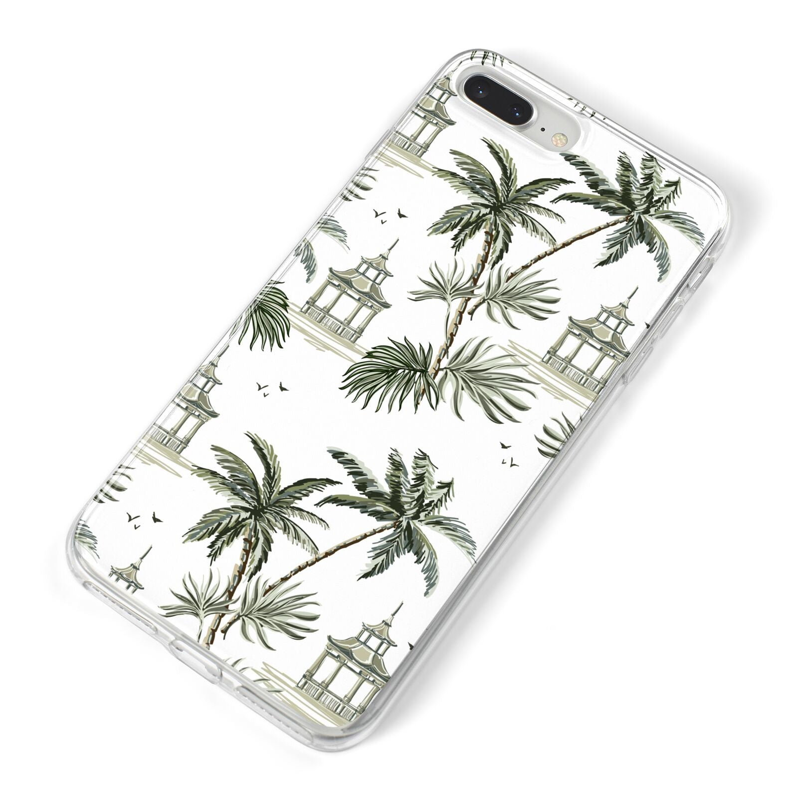 Palm Tree Pattern iPhone 8 Plus Bumper Case on Silver iPhone Alternative Image