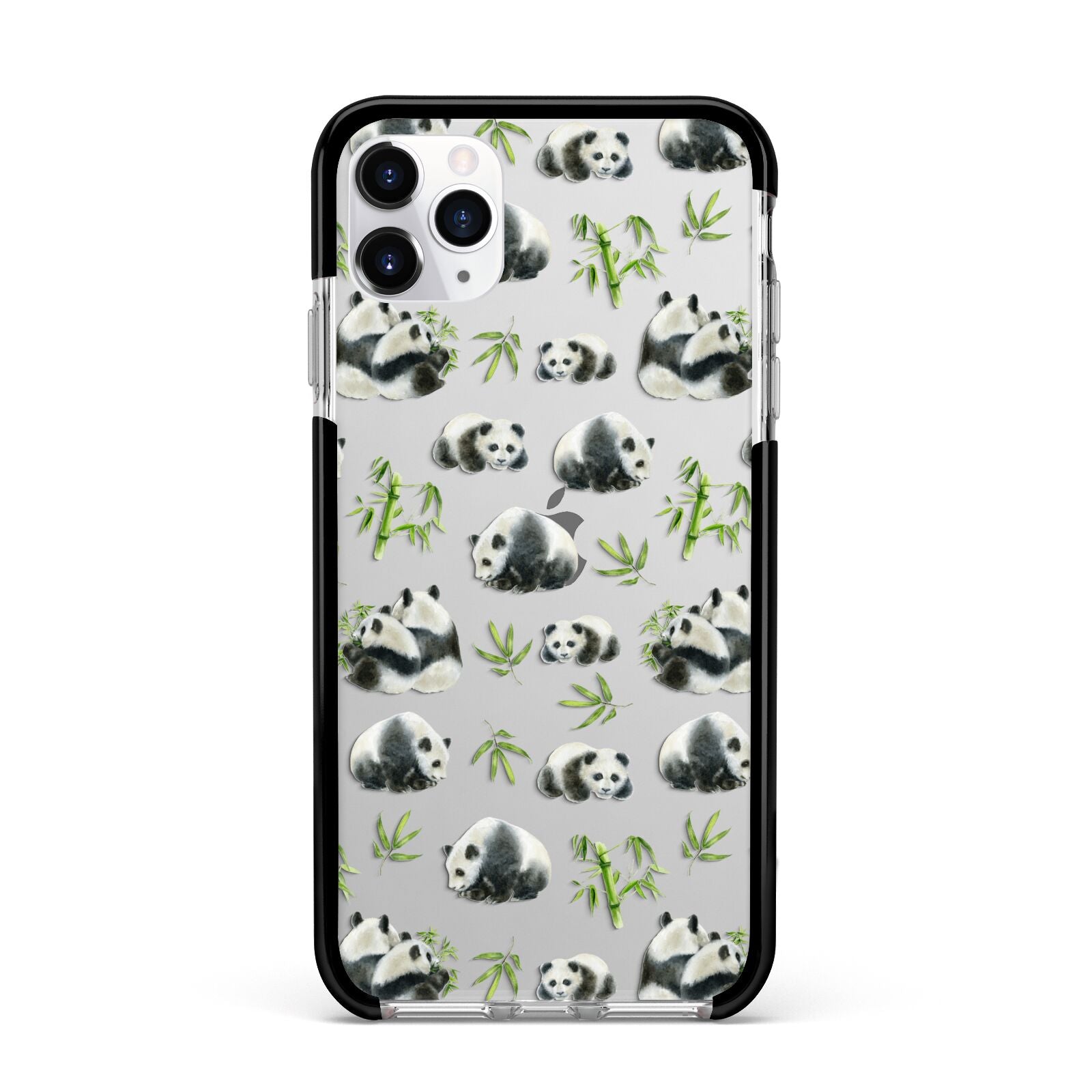 Panda Apple iPhone 11 Pro Max in Silver with Black Impact Case