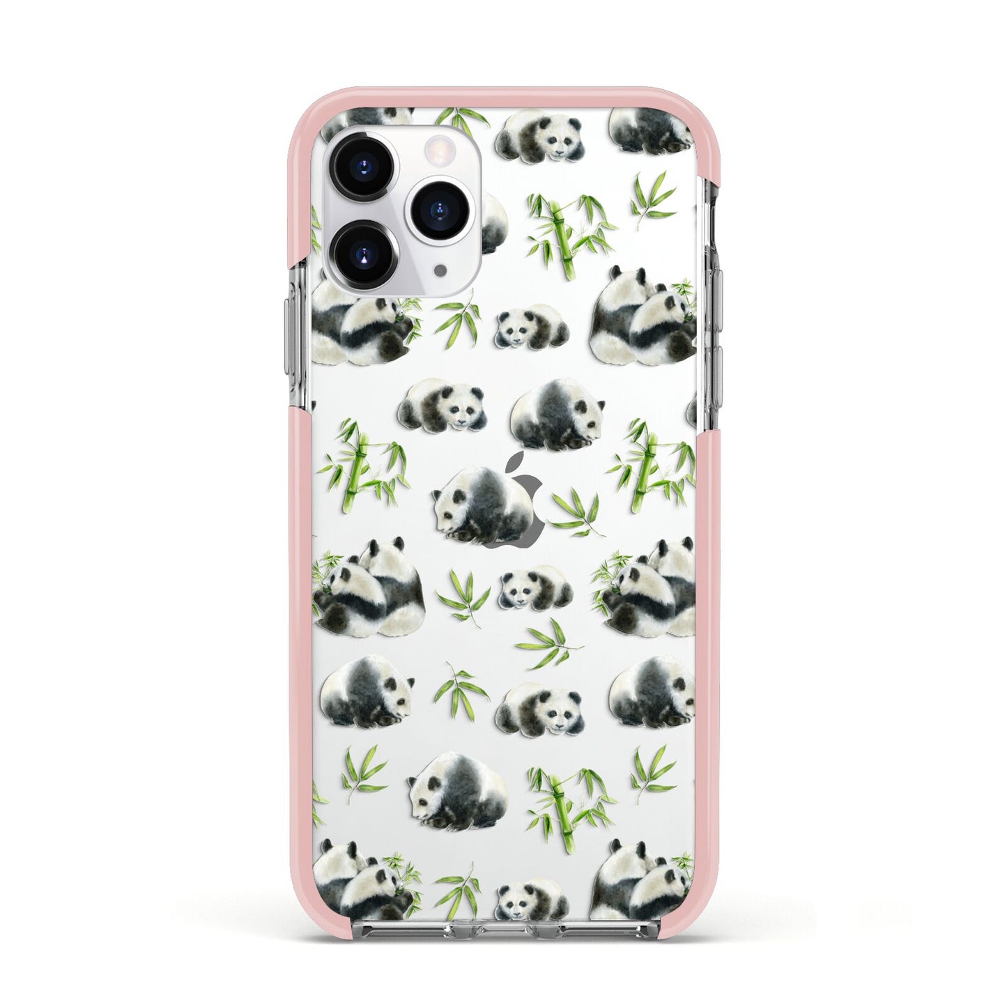 Panda Apple iPhone 11 Pro in Silver with Pink Impact Case