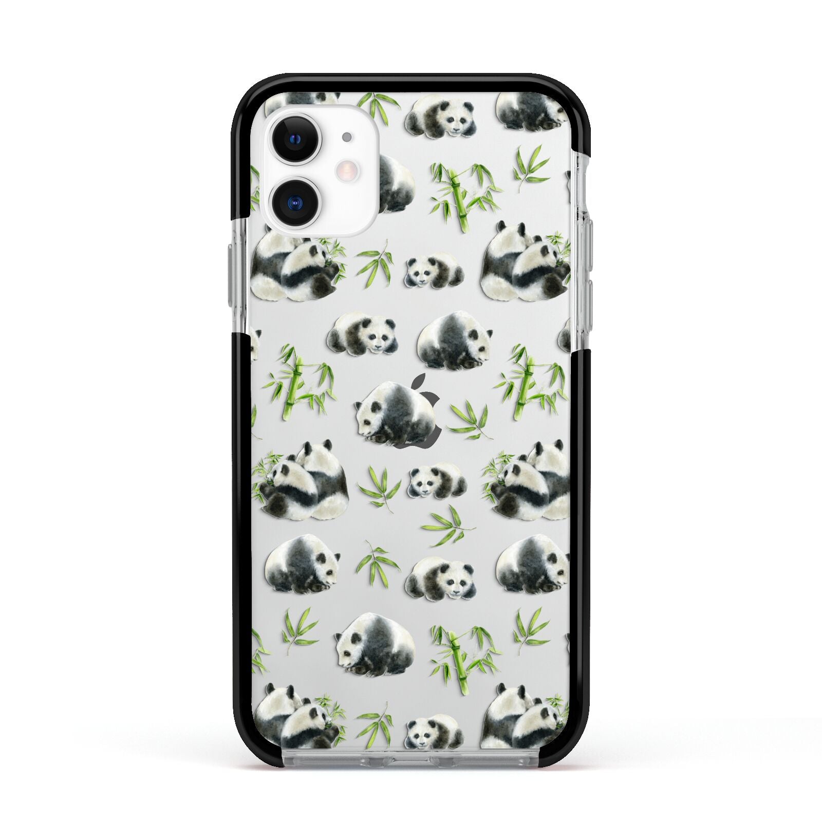 Panda Apple iPhone 11 in White with Black Impact Case