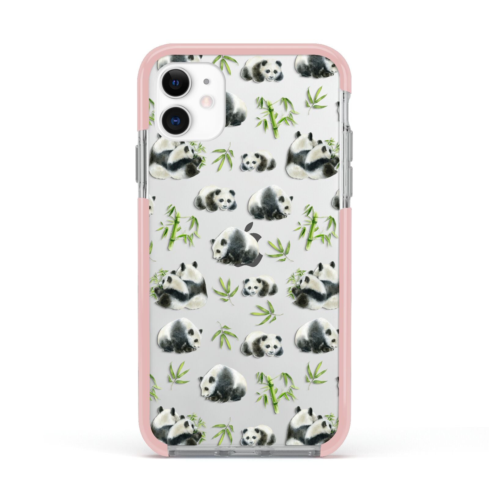 Panda Apple iPhone 11 in White with Pink Impact Case