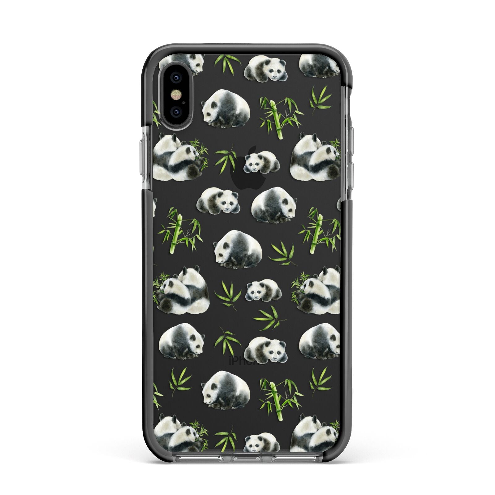 Panda Apple iPhone Xs Max Impact Case Black Edge on Black Phone