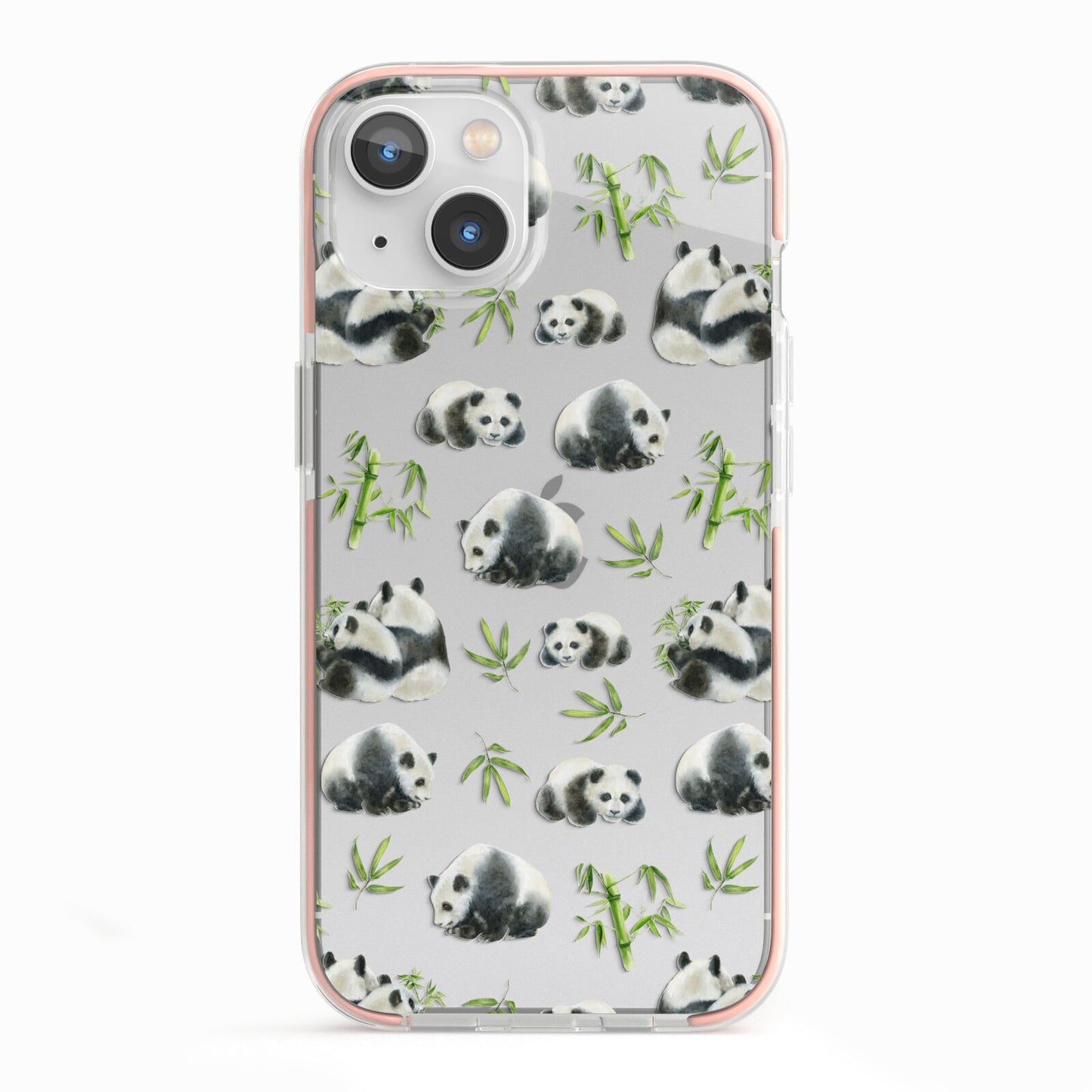 Panda iPhone 13 TPU Impact Case with Pink Edges