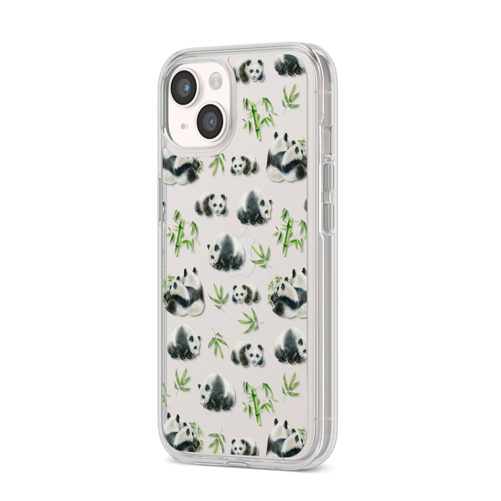 Panda iPhone 14 Clear Tough Case Starlight Angled Image