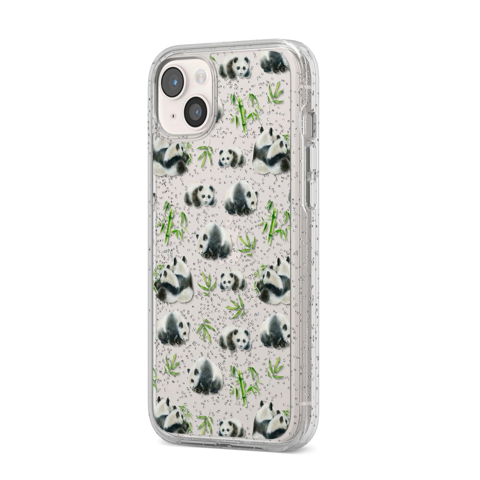 Panda iPhone 14 Plus Glitter Tough Case Starlight Angled Image